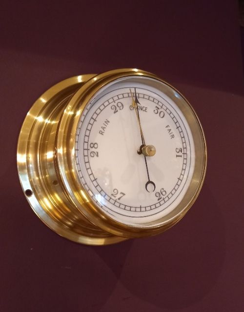 Antique Brass Bulkhead Marine Barometer