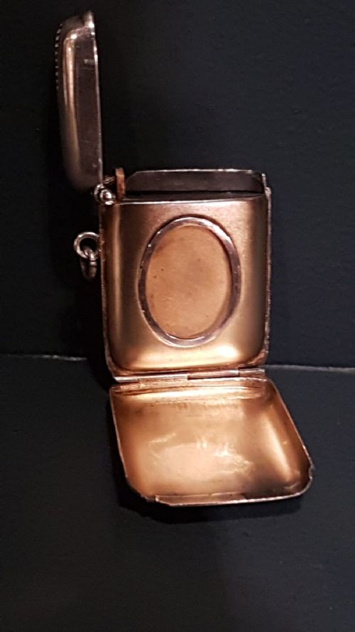 Unusual Edwardian Silver Vesta with Photo Frame