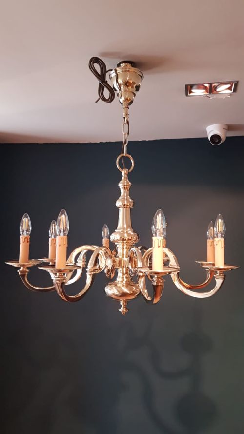 1920'S Cast Brass Chandelier