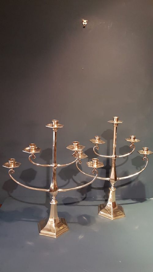 Pair of Victorian Brass Candelabra