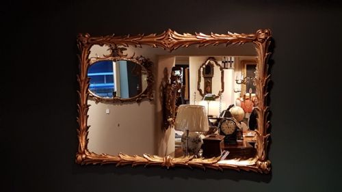 Stylish Victorian Leaf Design Gilt Mirror