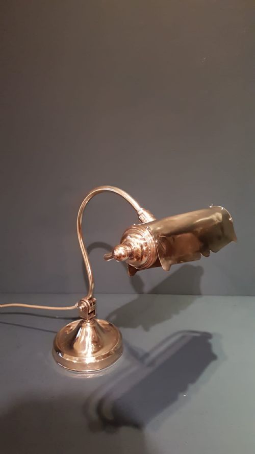 1920'S Solid Brass Adjustable Desk Lamp