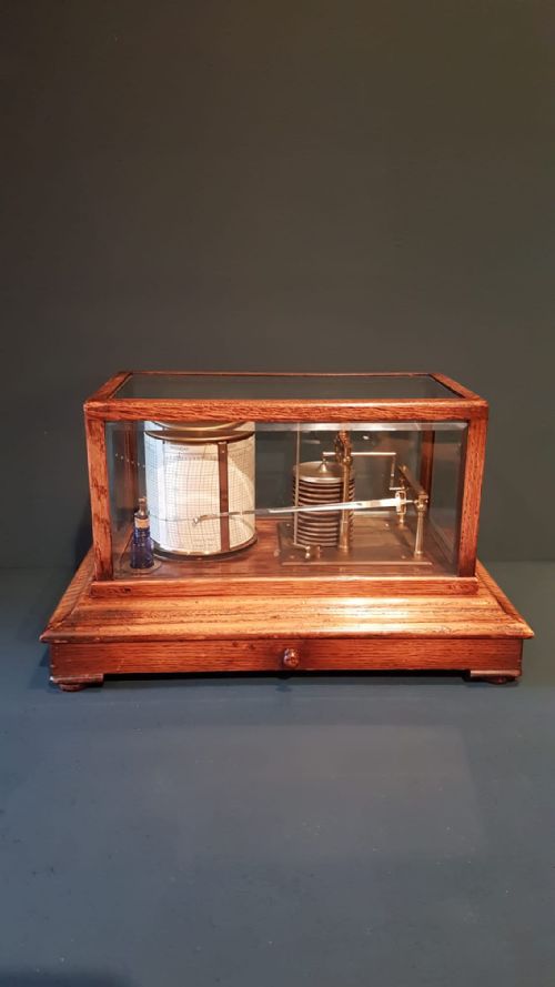 Antique Oak Barograph