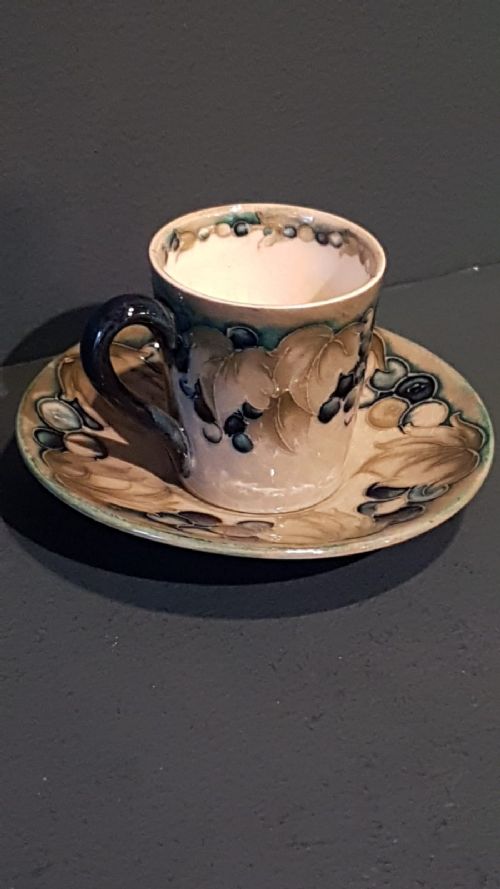 Moorcroft Leaf and Berries Coffee Can and Saucer