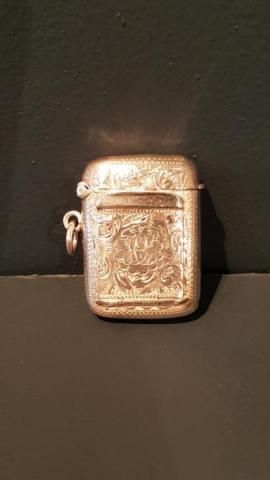 Silver Vesta and Stamp Case