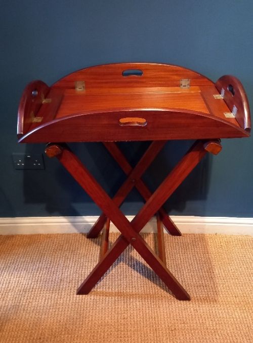 Mid Victorian Mahogany Butler's Tray on Stand