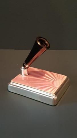 George V Silver and Enamel Pen Stand