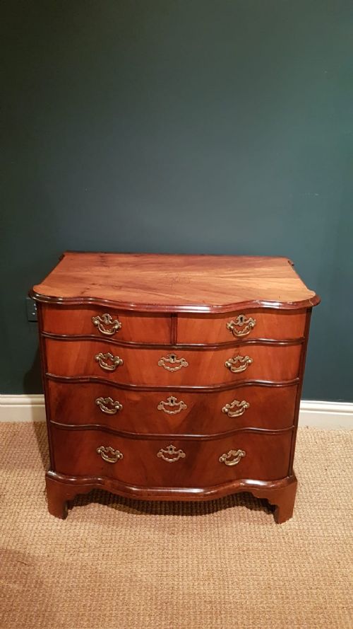 Fine George II Period Walnut Ribbon Fronted Chest