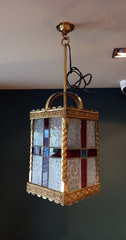Stained Glass Panel Hall Lantern