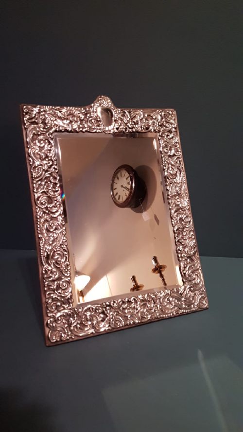 Superb Edwardian Solid Silver Table Mirror