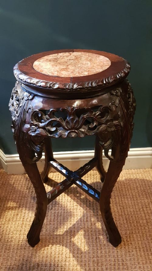 Antique Rosewood Oriental Jardiniere Stand