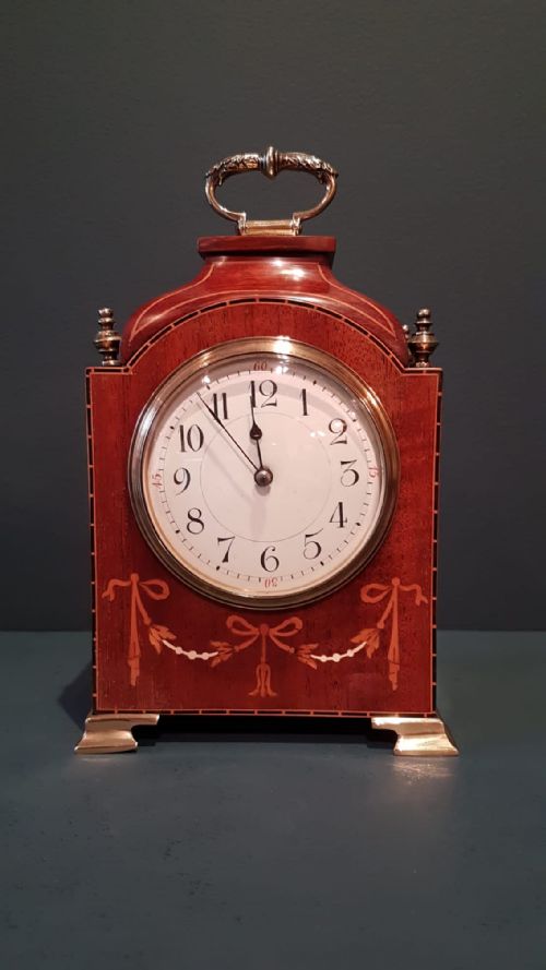 Fine Quality Inlaid Mahogany Mantel Clock