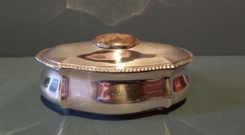 Antique Silver Shaped Table Box with Gemstone