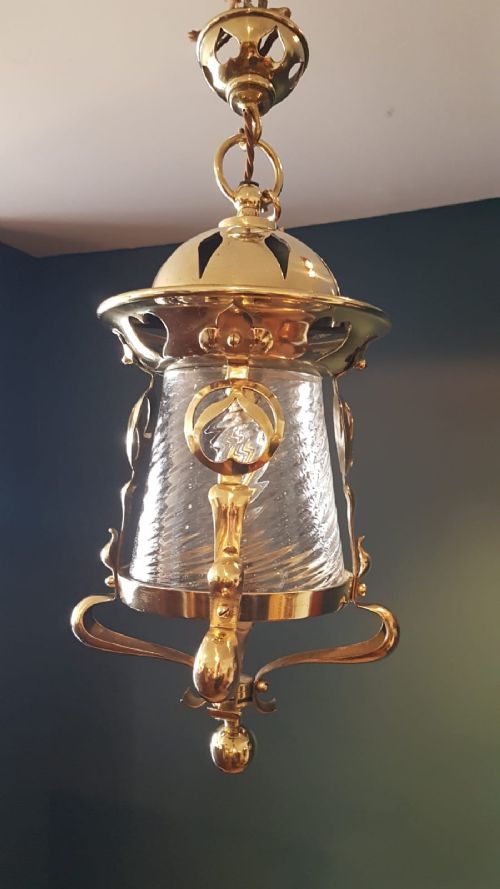 Arts and Crafts Brass Lantern