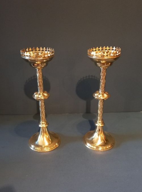 Superb Pair of Antique Church Candlesticks
