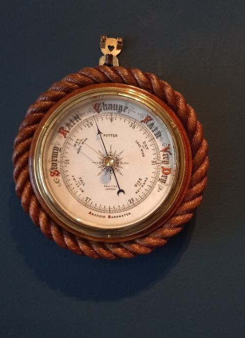 Mid Victorian London Polished Oak Ship's Barometer