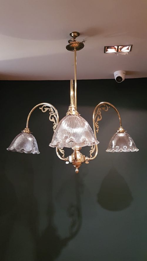 Late Victorian Brass Chandelier