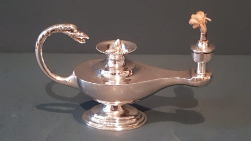 Silver Table Lamp and Lighter