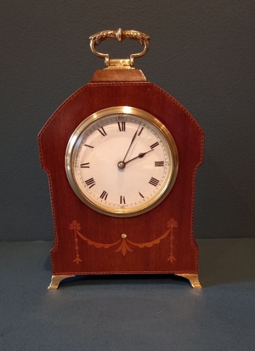Edwardian Period Inlaid Bracket Style Mantel Clock