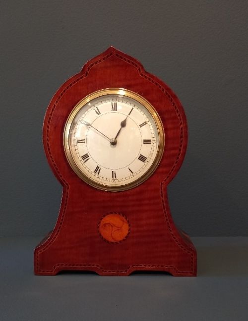 Arts & Crafts Period Inlaid Mantel Clock