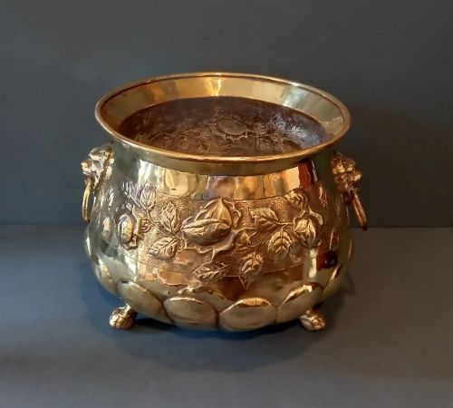 Mid Victorian Cast Brass Circular Jardiniere