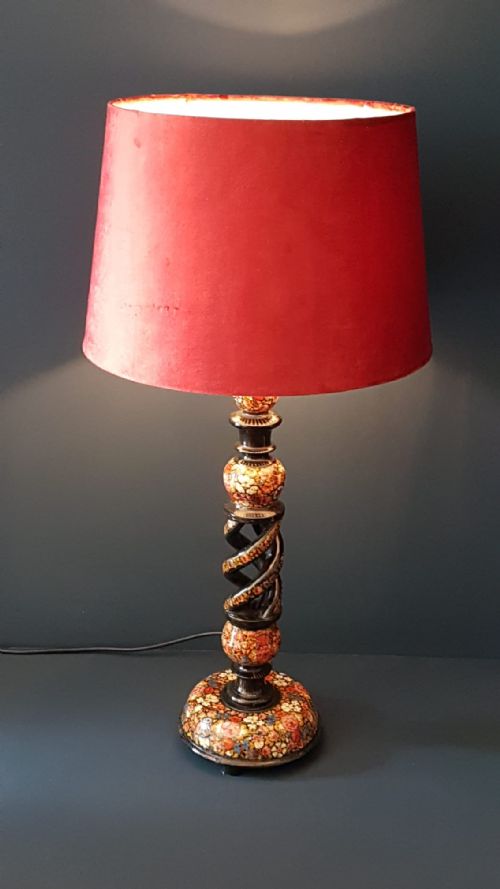 Victorian Kashmiri Candlestick Lamp