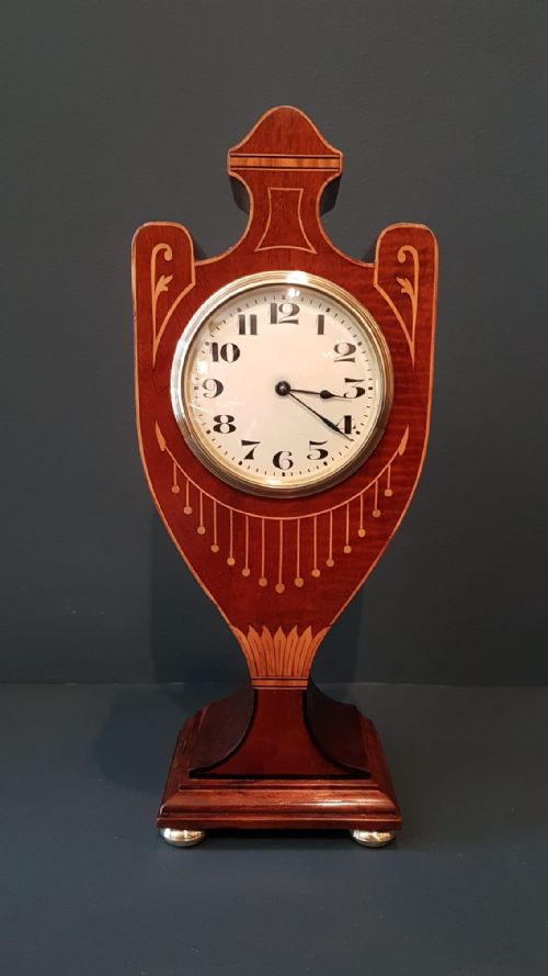 Fine Quality Inlaid Mahogany Mantel Clock