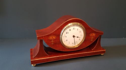 Fine Quality Edwardian Inlaid Mahogany Mantel Clock