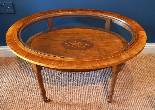 Edwardian Period Oval Inlaid Occasional Table