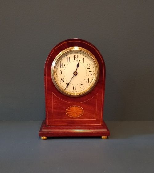 Edwardian Period Sheraton Inlaid Mantel Clock