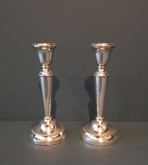 Fine Pair of George V Period Silver Candlesticks