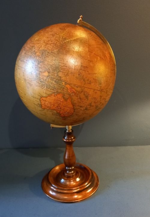 George V Period 8" Papier Mache Terrestrial Globe