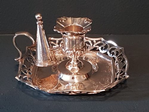 Victorian Silver Chamber Stick and Snuffer