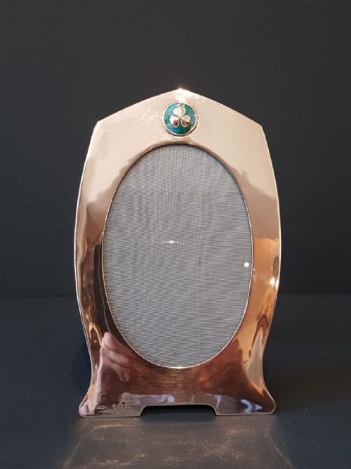 Art Nouveau Silver and Enamel Photo Frame