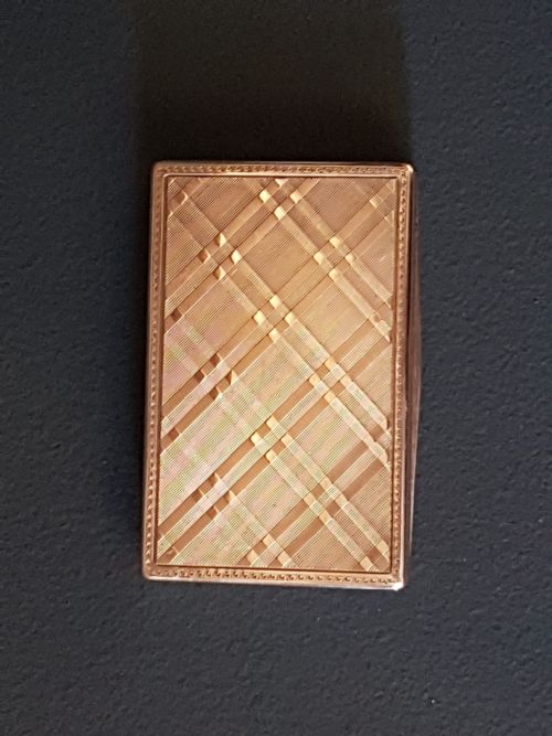 Silver Engine Turned Tartan Design Card Case
