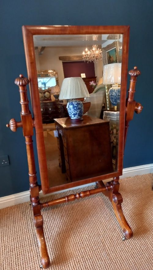 William IV Mahogany Cheval Mirror