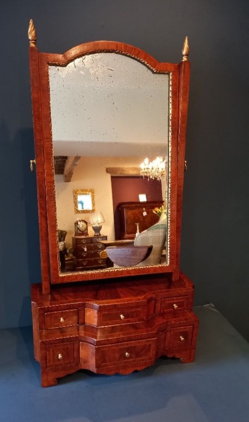 Superb George II Period Walnut Toilet Mirror