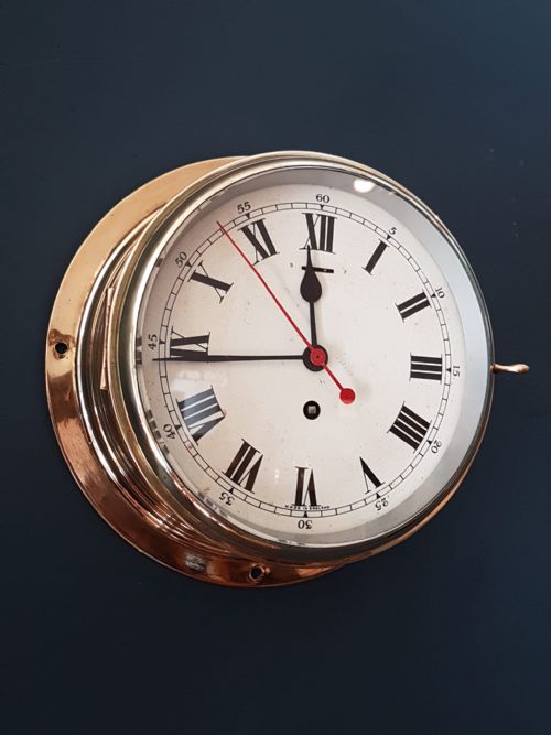 Edwardian Brass Ships Clock