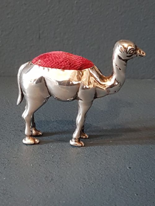 Victorian Silver Camel Pin Cushion
