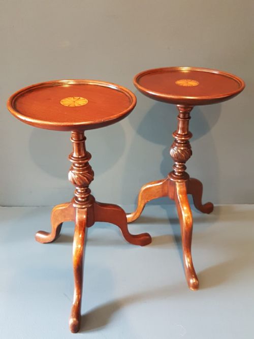 Matching Pair of Edwardian Mahogany Wine Tables
