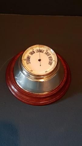 Edwardian Silver Barometer Paperweight