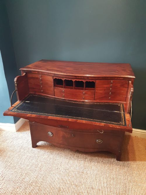 George III Serpentine Fronted Secretaire Chest