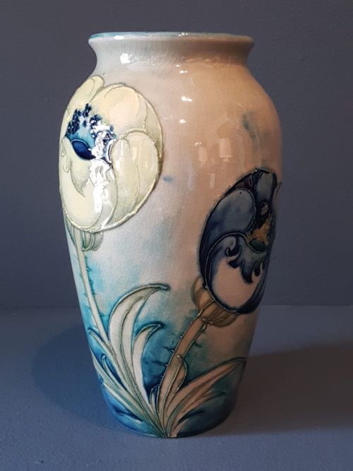 Rare Moorcroft Big Poppy on Celandon Ground Vase