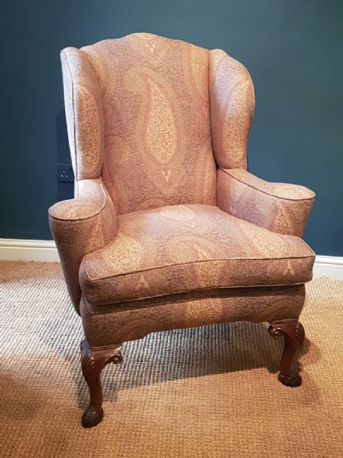 Superb Quality Edwardian Wing Back Arm Chair