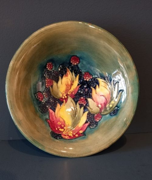 Early Moorcroft Leaf & Blackberries Shallow Bowl