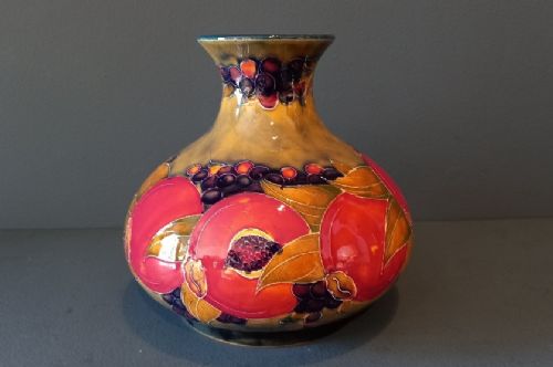 Early Moorcroft Ochre Ground Pomegranate Vase