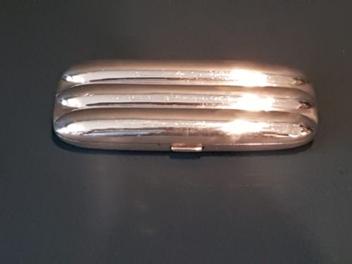 George V Cast Silver Triple Cigar Case