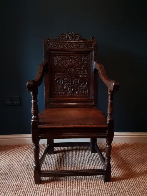 Superb Charles I Oak Wainscot Chair