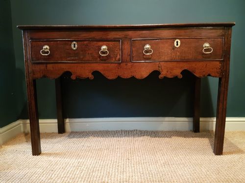 Small George II Oak Two Drawer Dresser