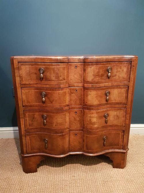 Edwardian Walnut Ribbon Front Chest of Drawers
